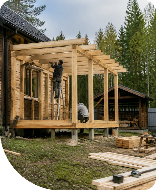 Строительство пристроек и построек на участке в Ирбите